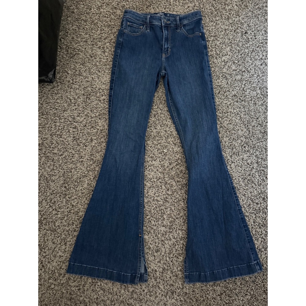 Hollister High Rise Vintage Flare Jeans Dark Wash Soft Stretch W26 L34 3L